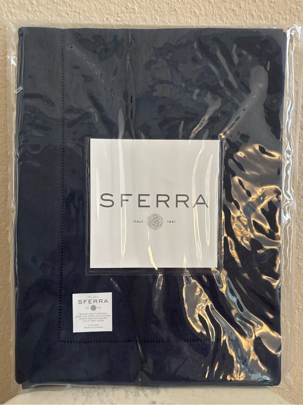 SFERRA Festival Navy Table Runner 15X72 NWT